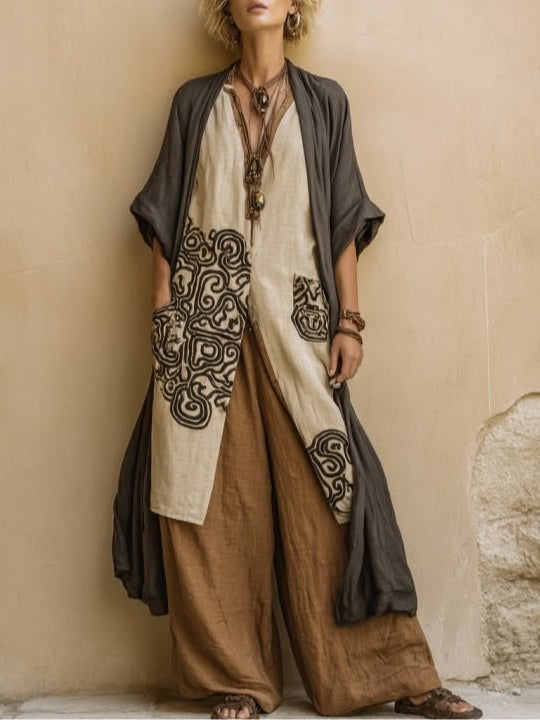 Valentina | Long Bohemian Set with Embroidery