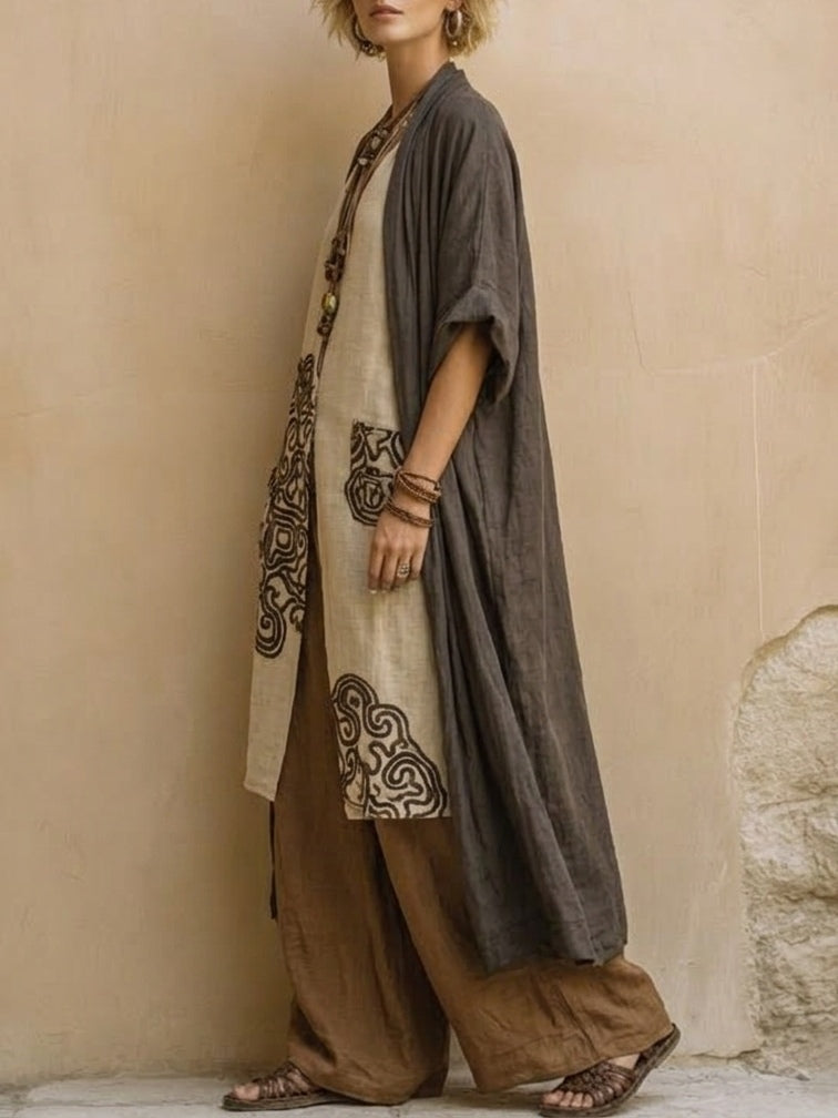 Valentina | Long Bohemian Set with Embroidery