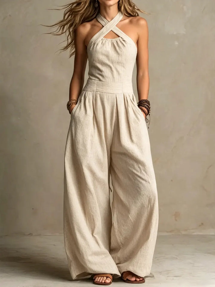 Isabella | Long Flowy Set with Halter Neckline